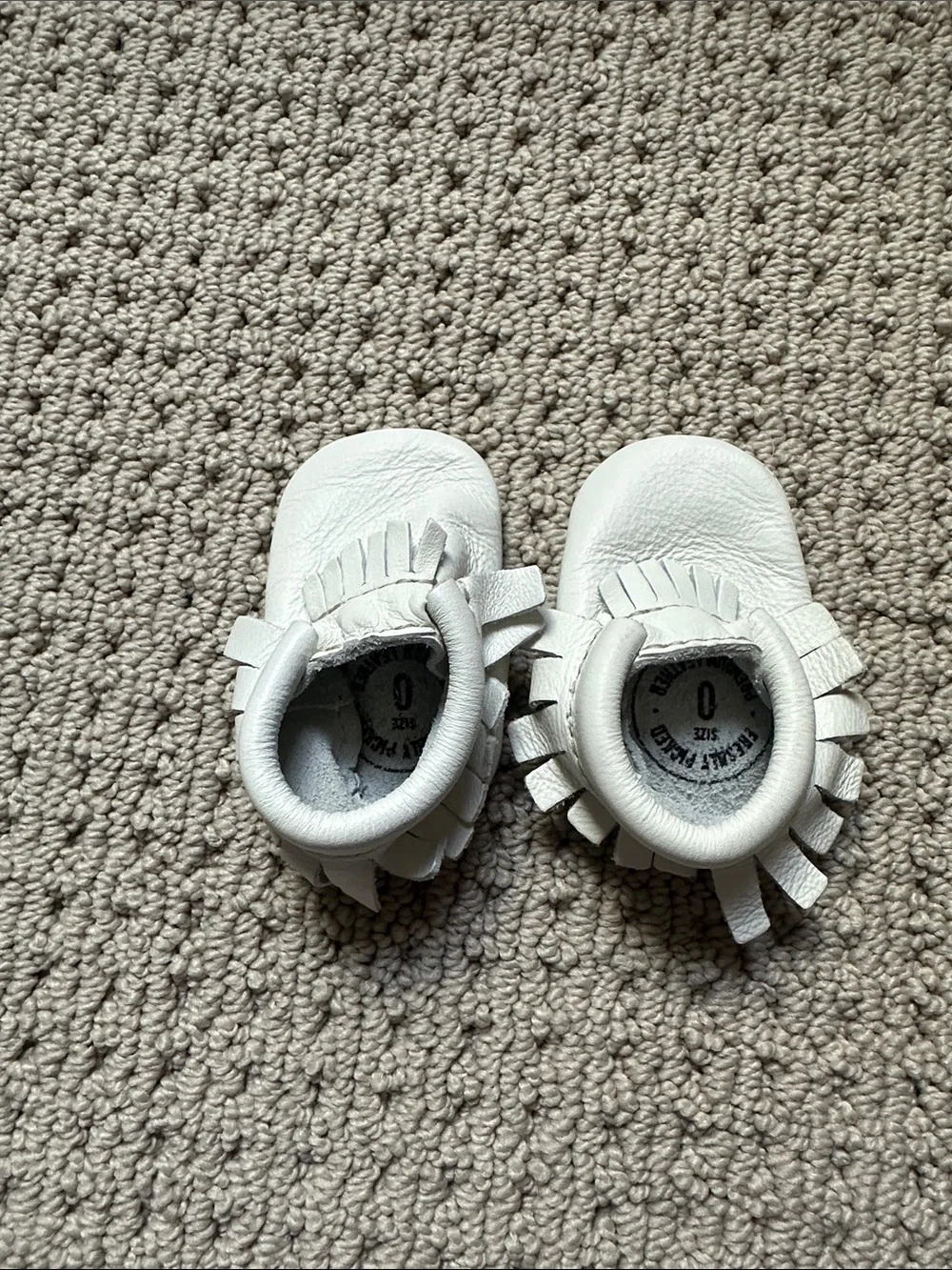 Freshly Picked White Fringe Baby Moccs